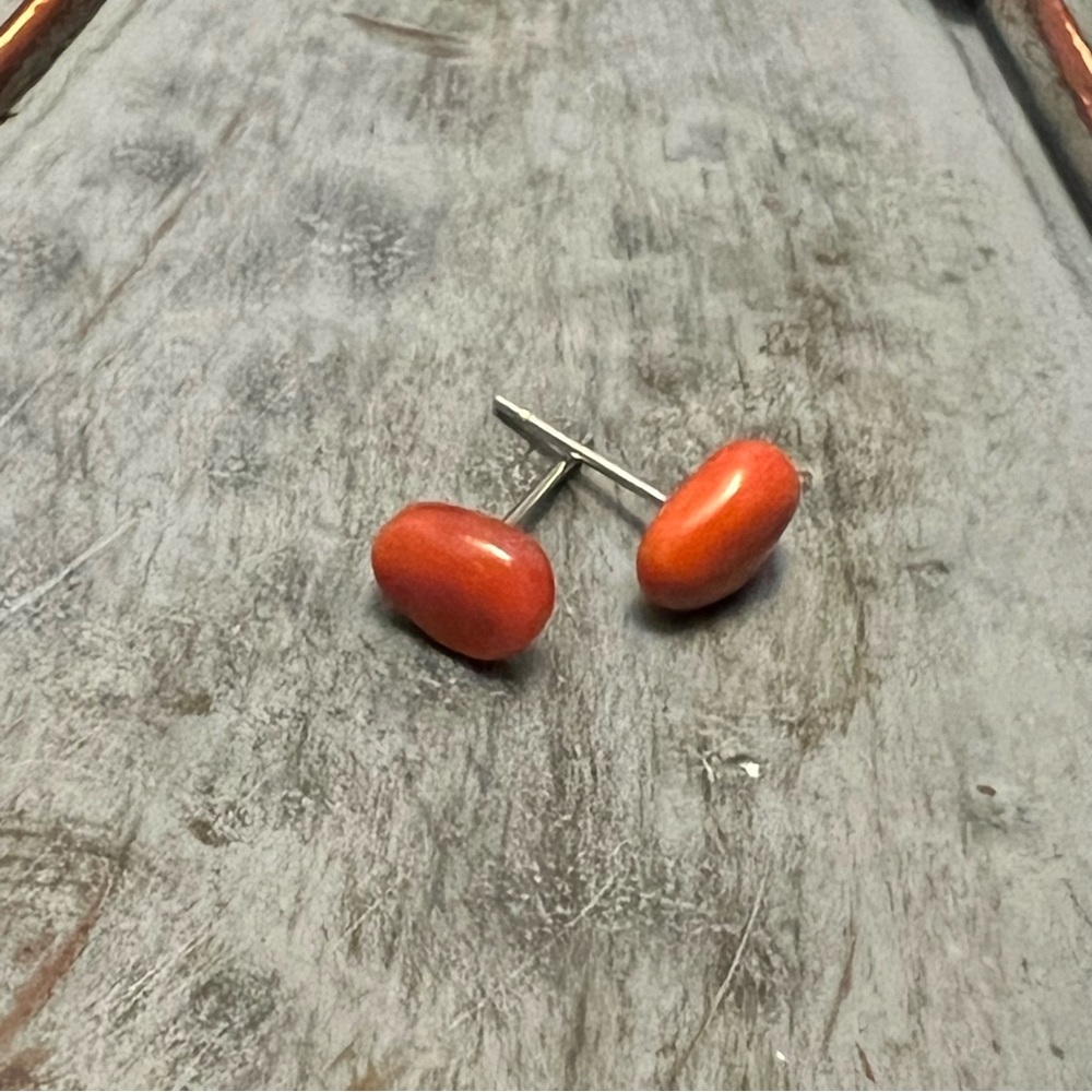 Red Jasper Stud Earrings hypoallergenic stainless steel chakra gemstone jewelry